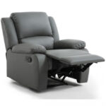 Fauteuil de lecture en simili cuir gris