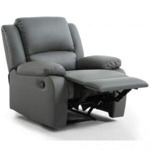 Fauteuil de lecture en simili cuir gris