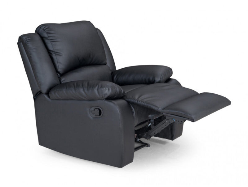 Fauteuil de lecture en simili cuir noir
