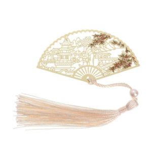 Marque page éventail temple