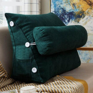 Coussin triangulaire vert